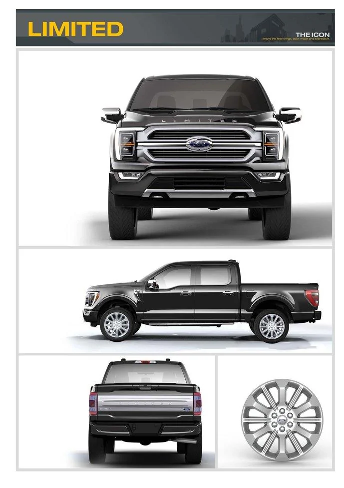 Ford F-150 Lightning Factory Wheels Comparison - 2021 F-150 (XL, STX, XLT, Lariat, King Ranch, Platinum, Limited) 2021-F150-Limited-Wheels