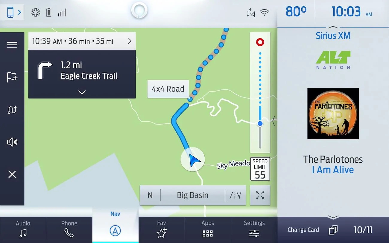 Ford F-150 Lightning Telenav in SYNC 4 will keep navigation / maps working even with no cell service Off_Road_Active_Guidance_4wd_Nam
