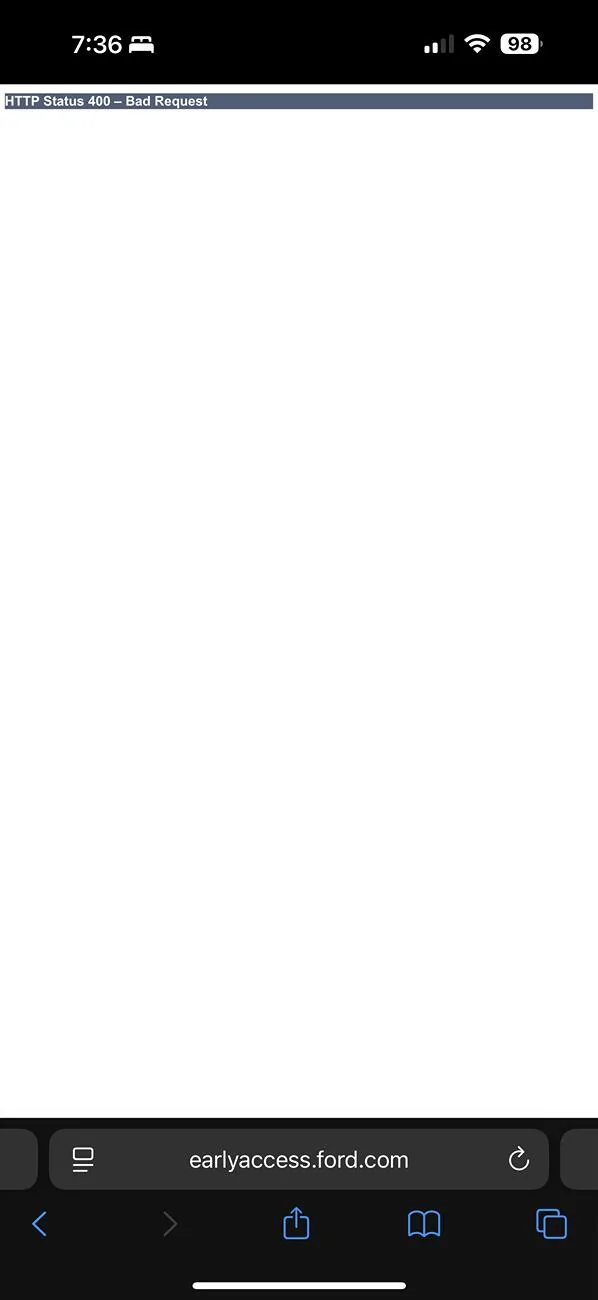 Ford F-150 Lightning Ford Early Access Program sign up site down for anyone else? IMG_0473