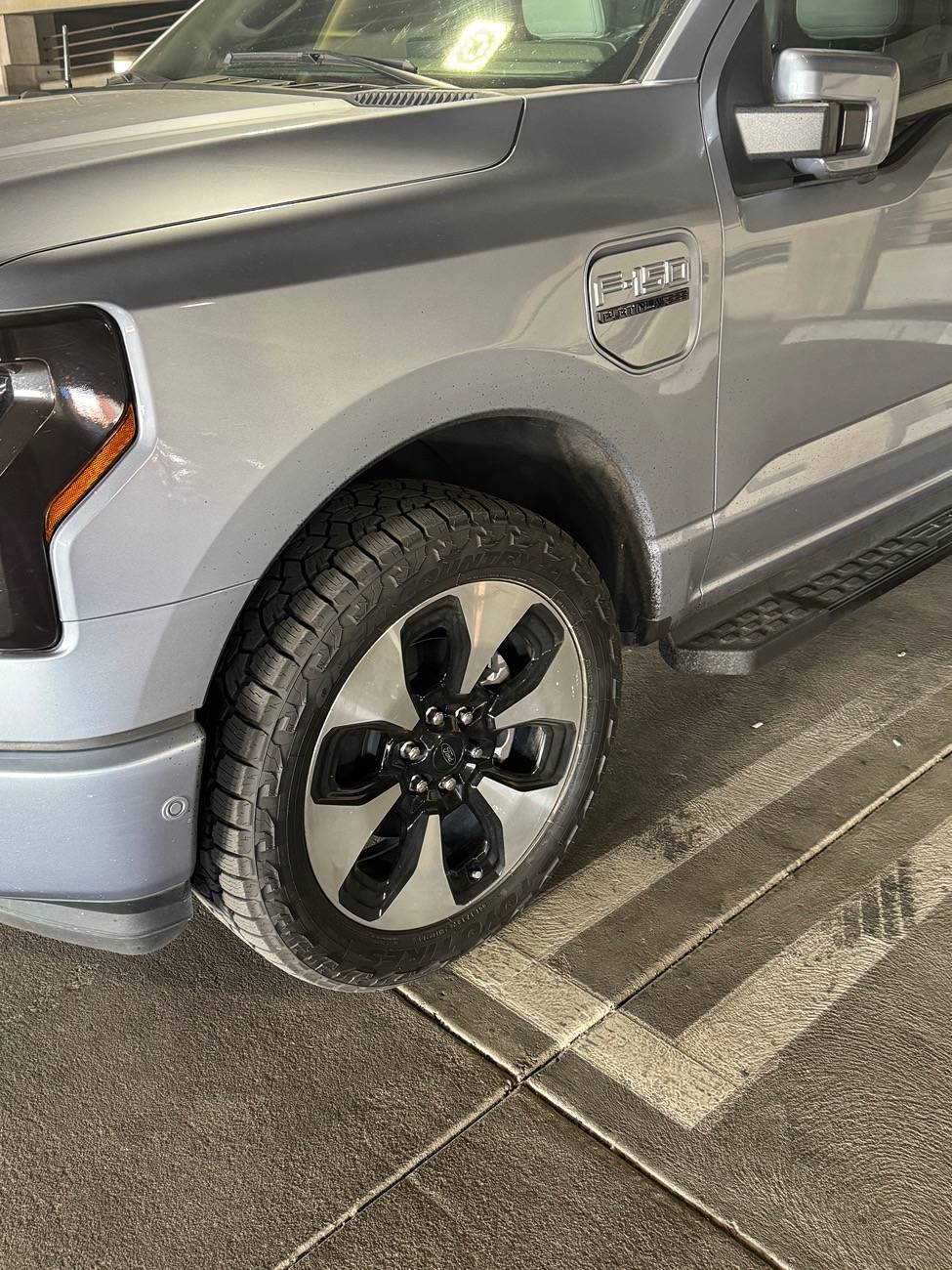 Ford F-150 Lightning Has anyone put all terrain tires on stock Lightning Platinum Wheels? IMG_6369