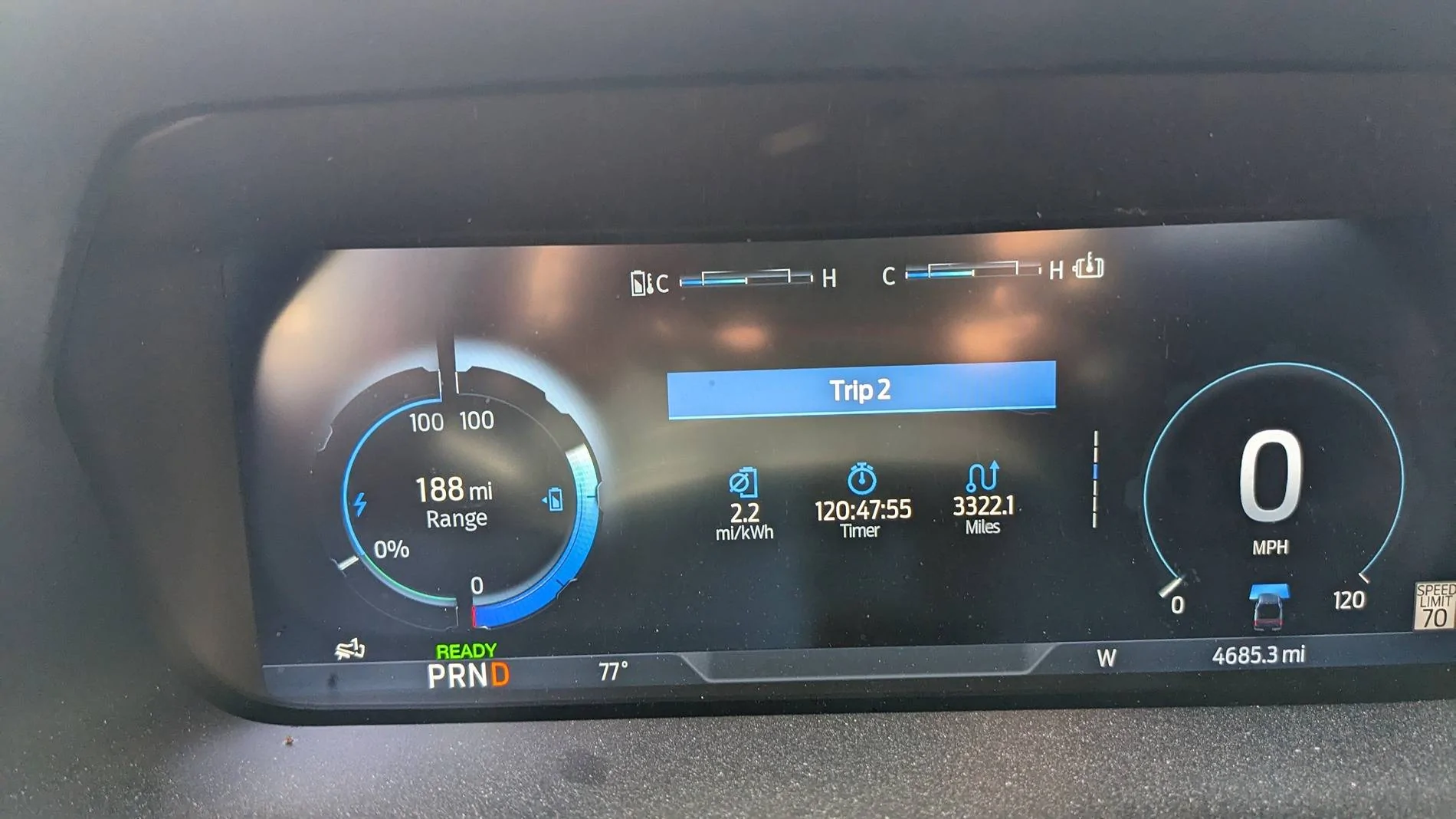 Ford F-150 Lightning Initial range after charge well below advertised range- 2025 Flash trip Nov 1-2023- April 15-2024