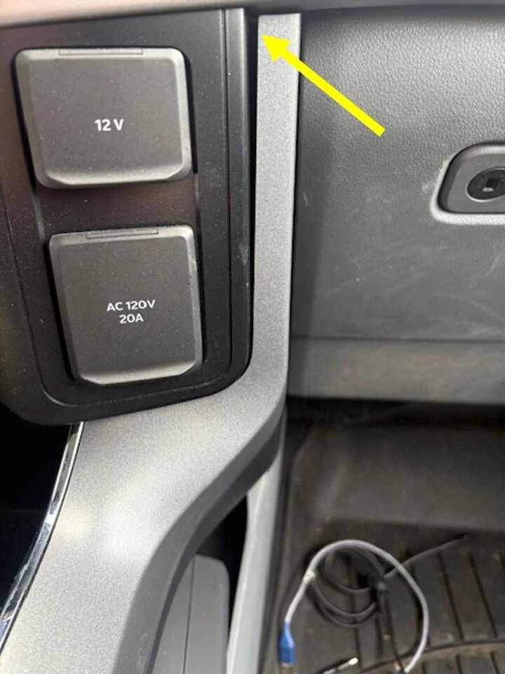 Ford F-150 Lightning Stick to Rotary Shift Knob Conversion w/ 3D Printed Rotary Shifter Holder Right_Trim_Ga