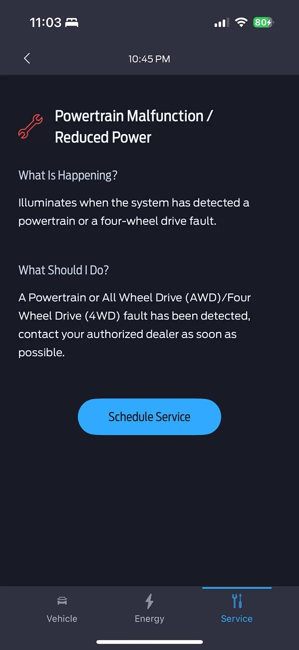 Ford F-150 Lightning 2024 Lariat Powertrain Malfunction followed 2 months later by High Voltage Battery Warning IMG_3718