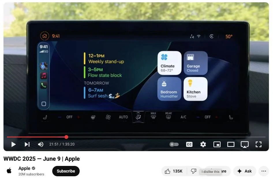 Ford F-150 Lightning WWDC CarPlay observation Screenshot 2025-06-09 at 1.36.33 PM