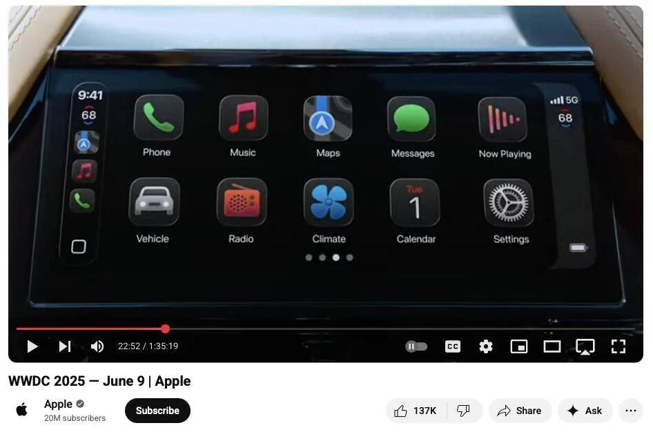 Ford F-150 Lightning WWDC CarPlay observation Screenshot 2025-06-09 at 1.41.19 PM