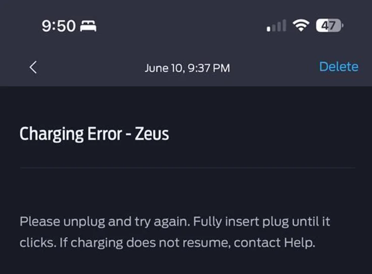 Ford F-150 Lightning Charging error but charging fine 1749647528211-wy