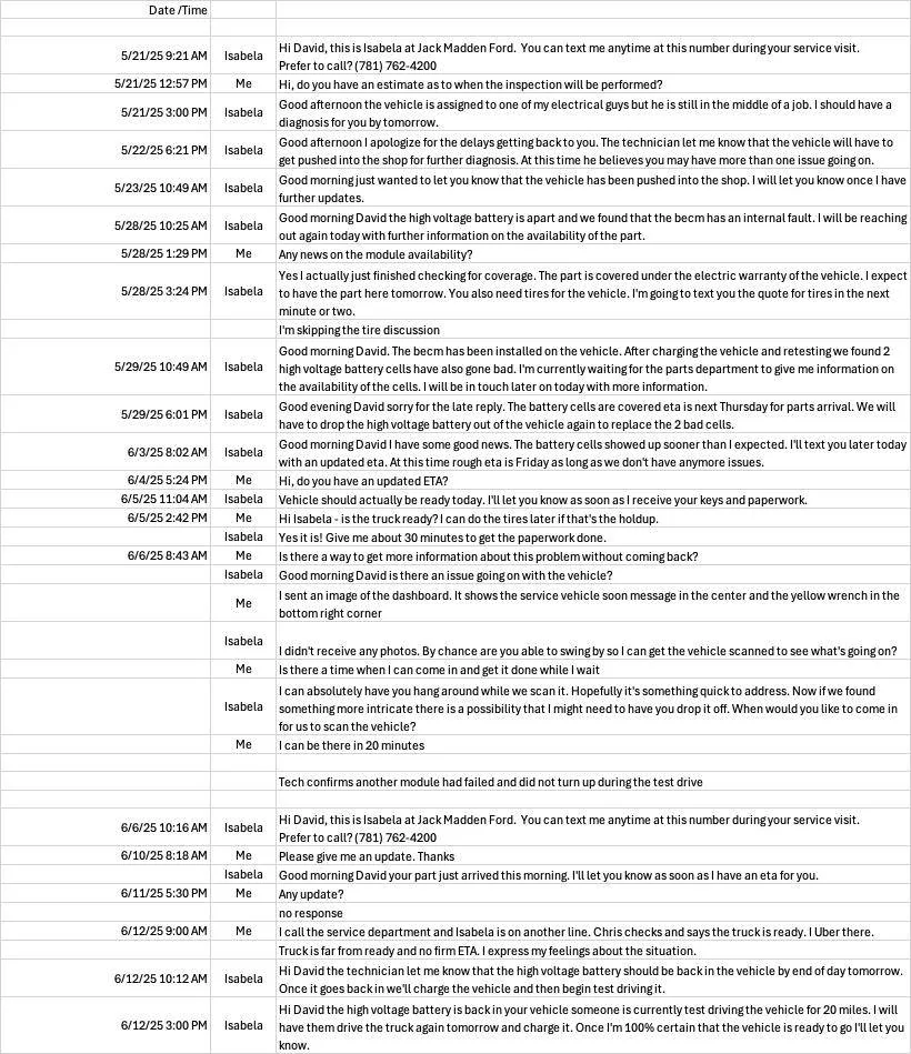 Ford F-150 Lightning Charging error (All 5 segments turn RED) HVB Module failure 1749760042376-55