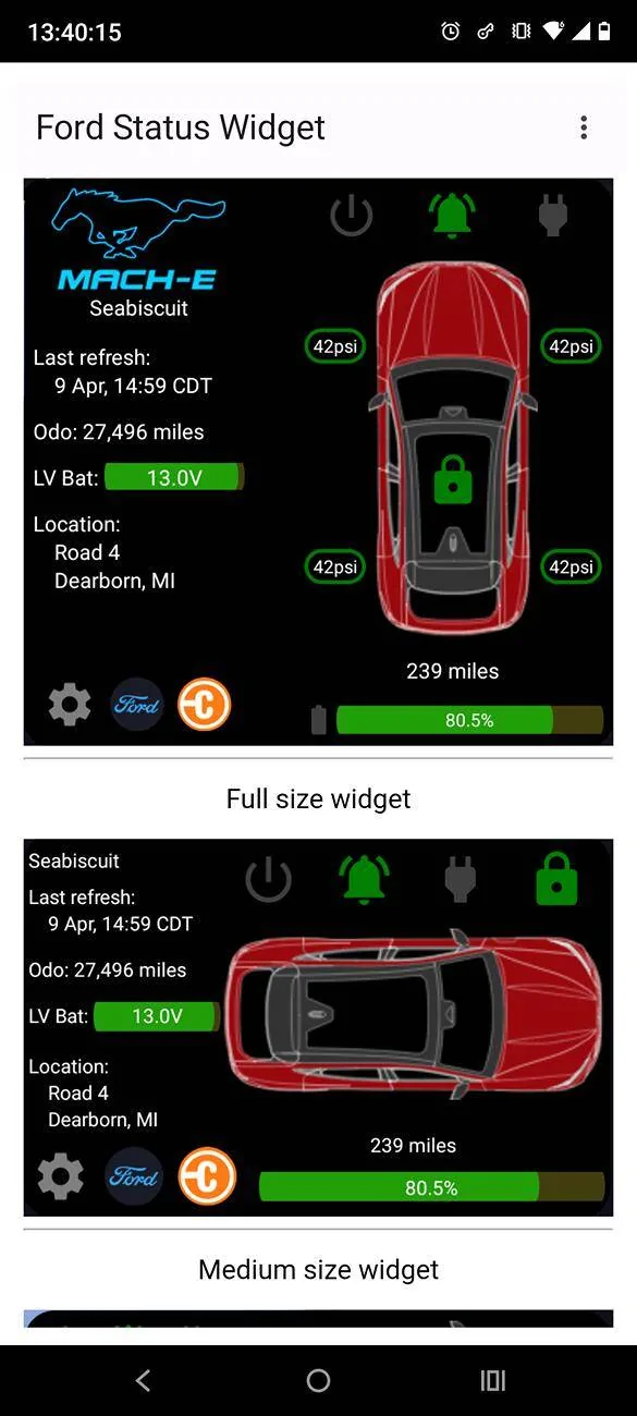 Ford F-150 Lightning Fordpass Android widget - Can't Ford do better than this? Screenshot_20250613-134016_Ford Status Widget