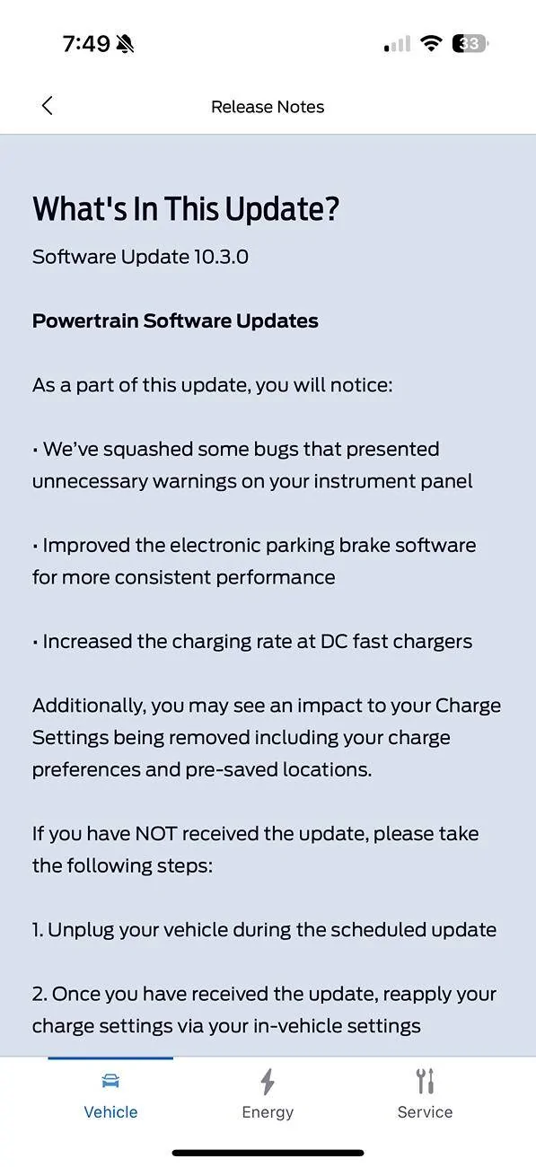 Ford F-150 Lightning OTA Software Update 10.3.0 - Powertrain, Battery, Parking Brake IMG_2496