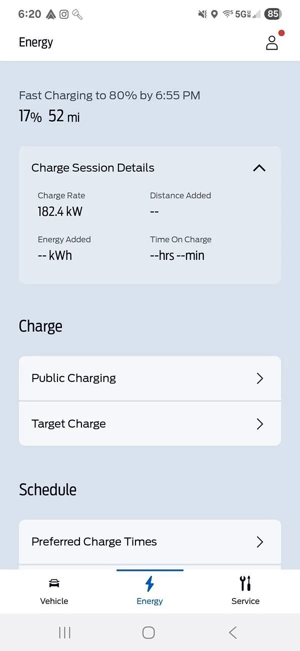 Ford F-150 Lightning Hit 183kW today at 57% SOC - SR 2023 Screenshot_20250612_182033_FordPass