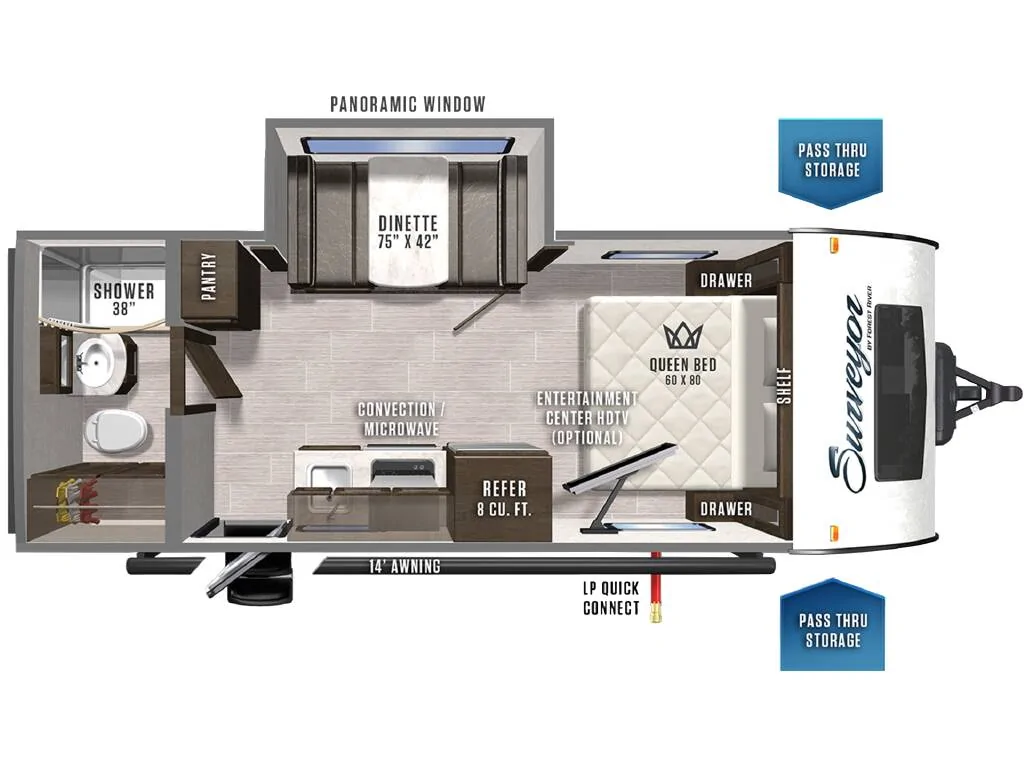 Ford F-150 Lightning That there’s an RV Clark 2021 Surveyor FLOOR PLAN