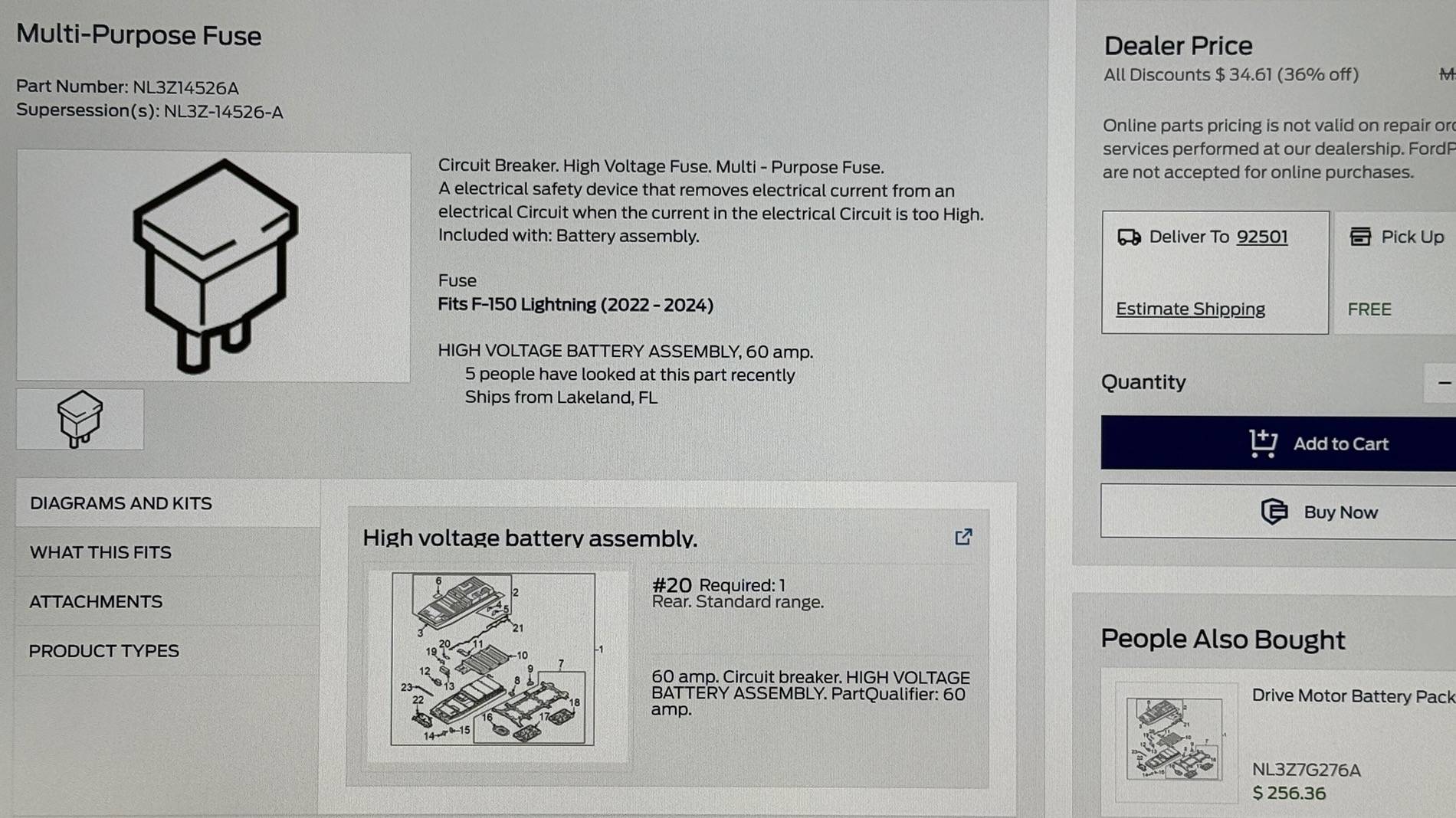 Ford F-150 Lightning Fuse/Circuit Breaker fault in traction battery IMG_5829