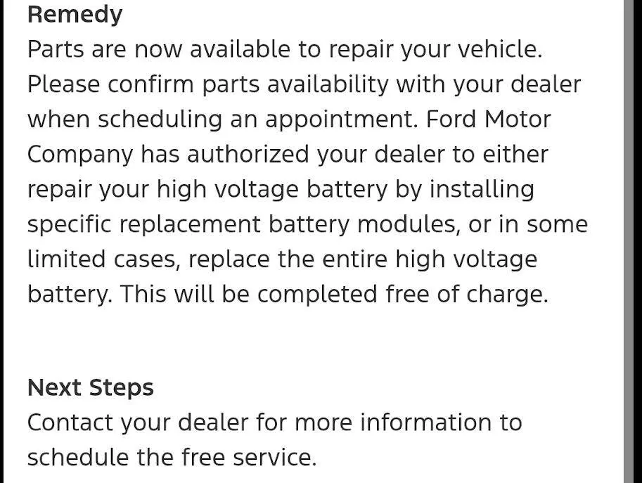 Ford F-150 Lightning Safety Program: 25S18 aka 25V131: HV Battery Electrode Misalignment Discussion 1750401076866-97