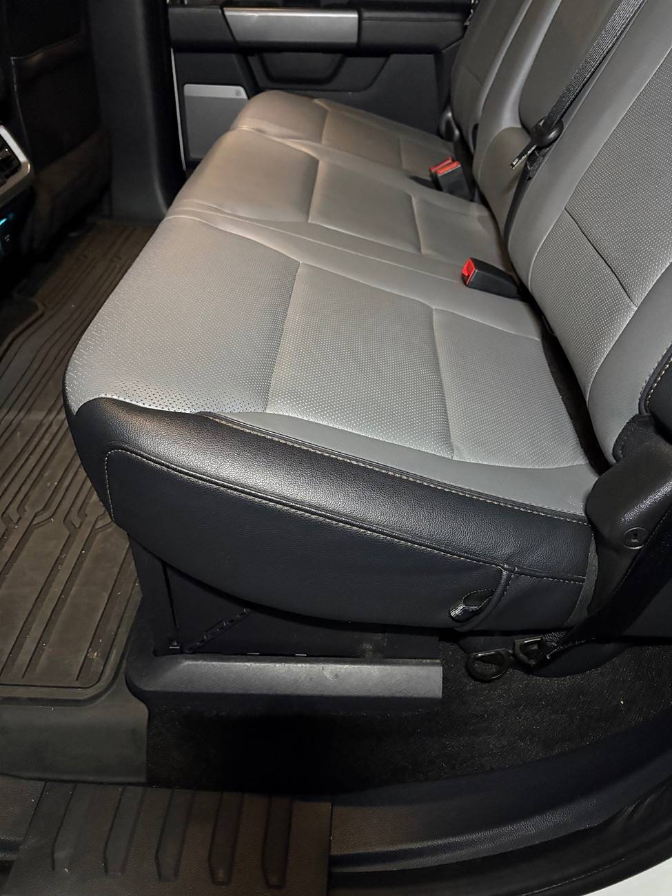 Ford F-150 Lightning Locking the rear seat in the down position IMG_1515