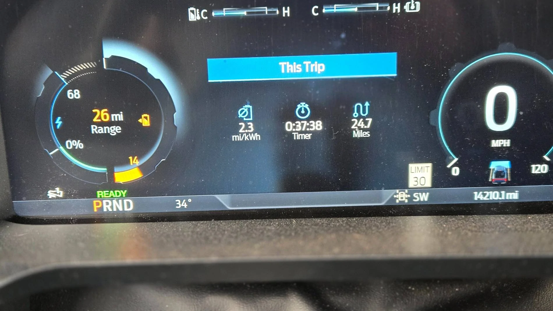 Ford F-150 Lightning 5% battery, 10kwh Athens tx 14%