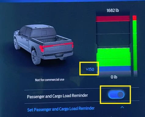 Ford F-150 Lightning 2022 Lariat - Onboard scales say 650 pounds is in an empty truck? 1751041524946-44