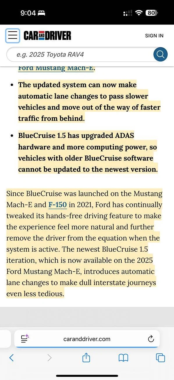 Ford F-150 Lightning Bluecruise 1.5 - automated lane changes - MotorTrend test drive IMG_0831
