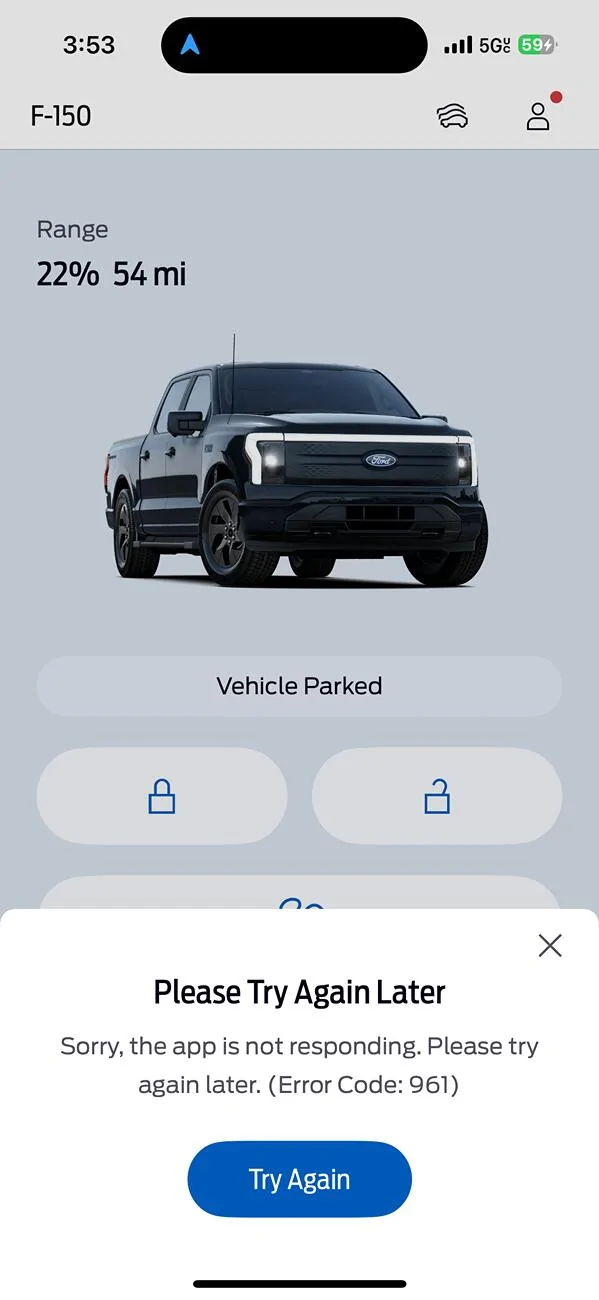 Ford F-150 Lightning FordPass error when trying to get location IMG_5689