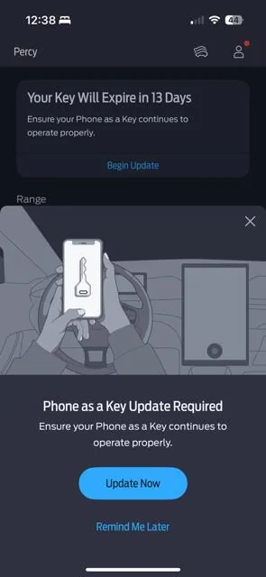 Ford F-150 Lightning Phone as a key update required IMG_5518