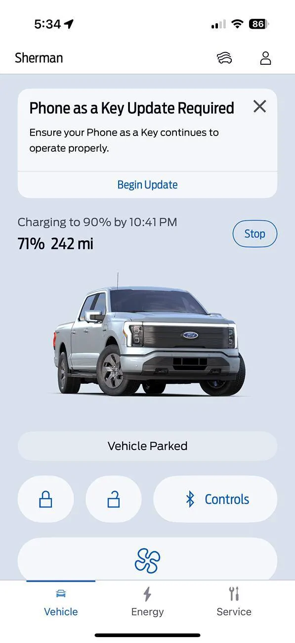 Ford F-150 Lightning Phone as a key update required IMG_2826