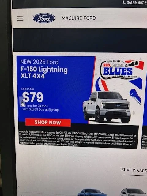Ford F-150 Lightning This lease price grabs your attention leas