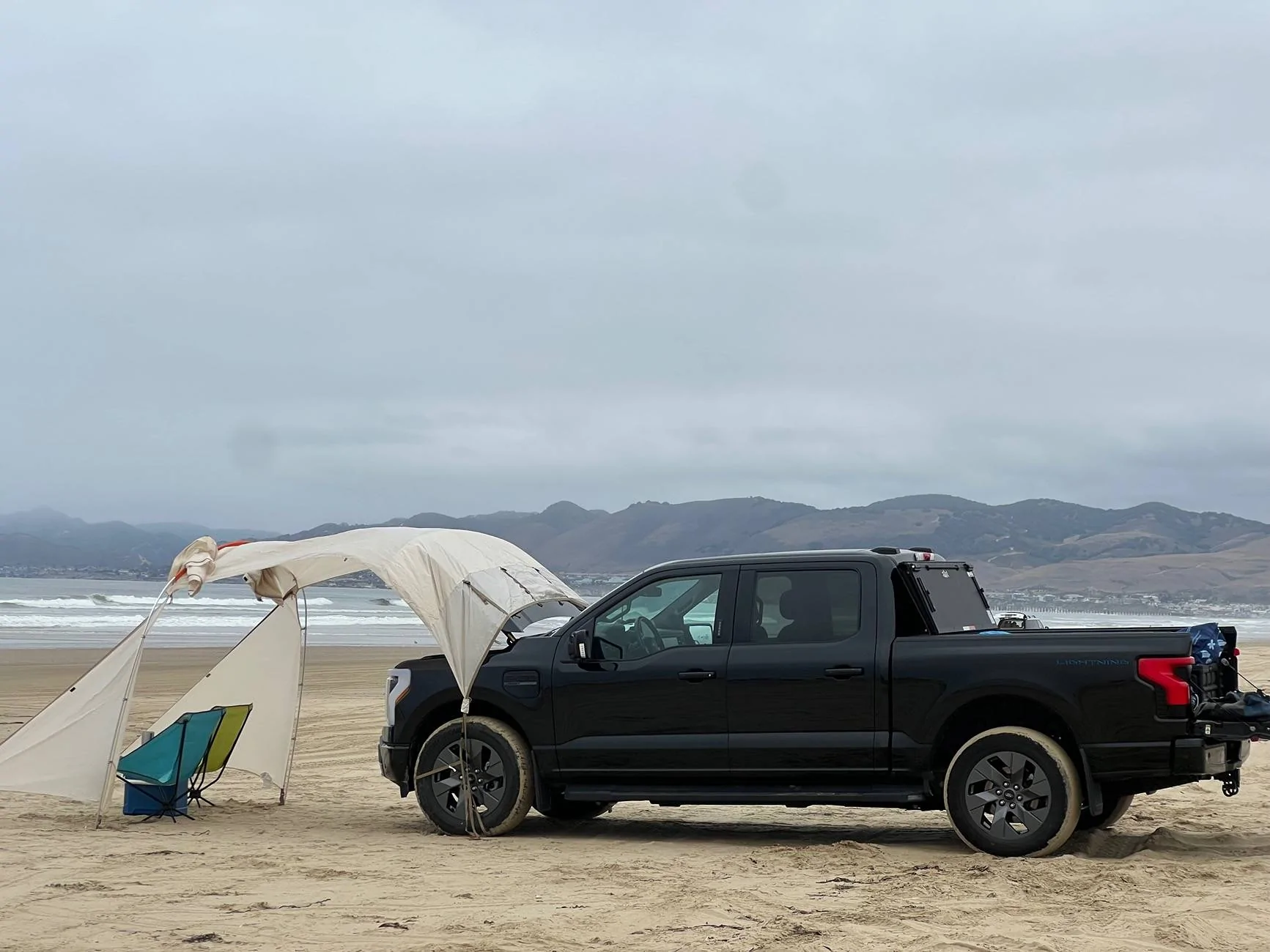 Ford F-150 Lightning Another reason the frunk kicks arse! Beach day! IMG_4830