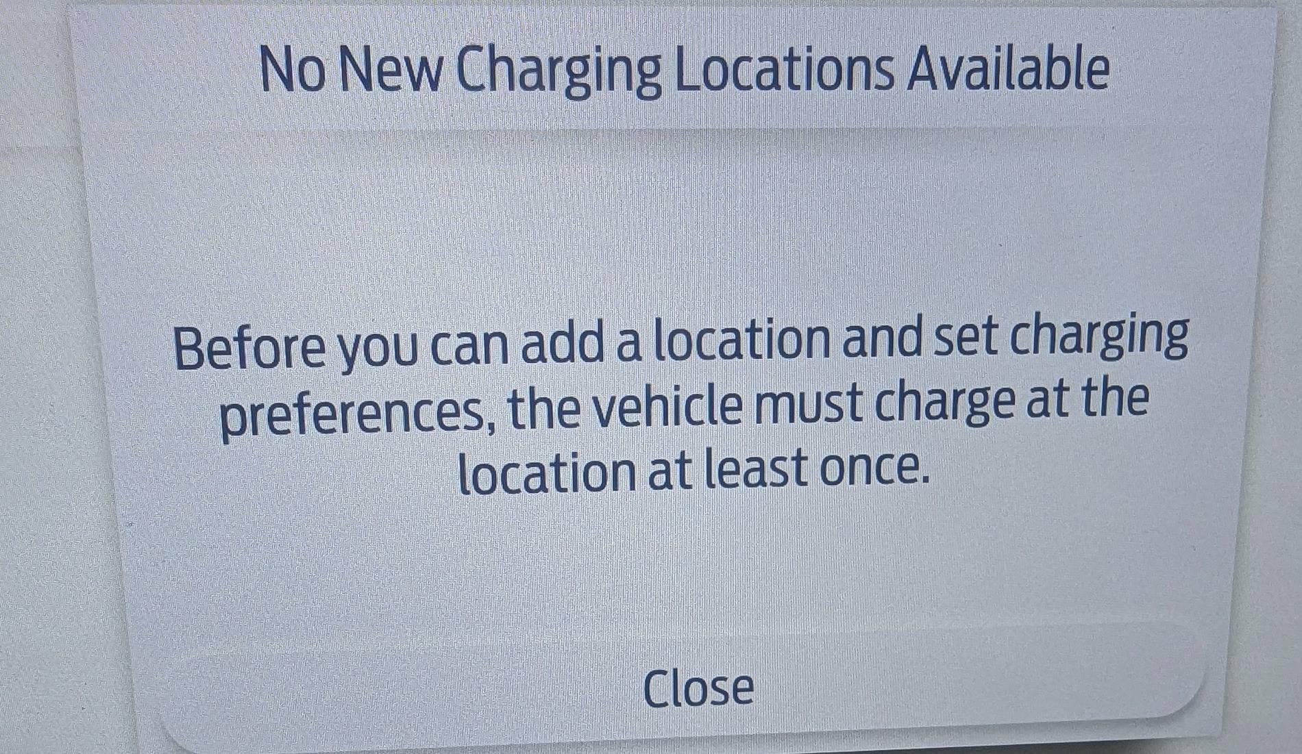 Ford F-150 Lightning Cannot Add Charge Location @ Home 1000020600