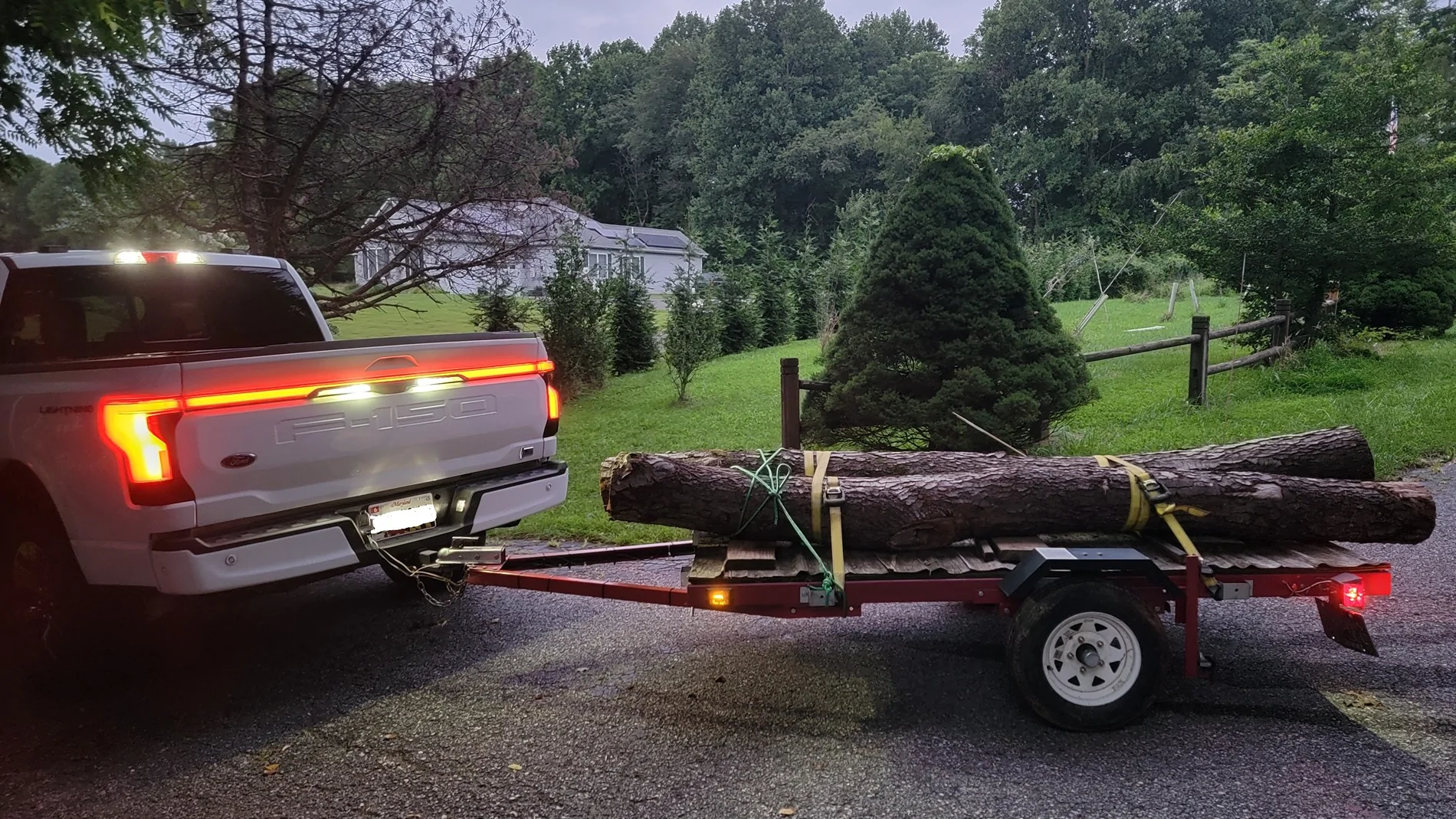 Ford F-150 Lightning Surging towing light trailer Logs on Trailer edited