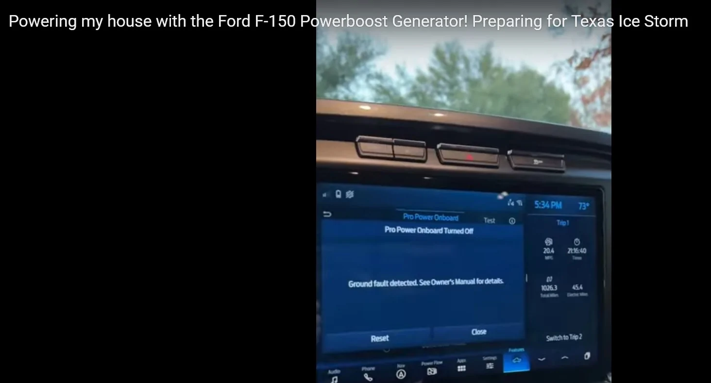 Ford F-150 Lightning Generac 6852 Transfer Switch installed (to power my house from the Pro Power 240V plug) YouTube Video - happens to this F-150 as well
