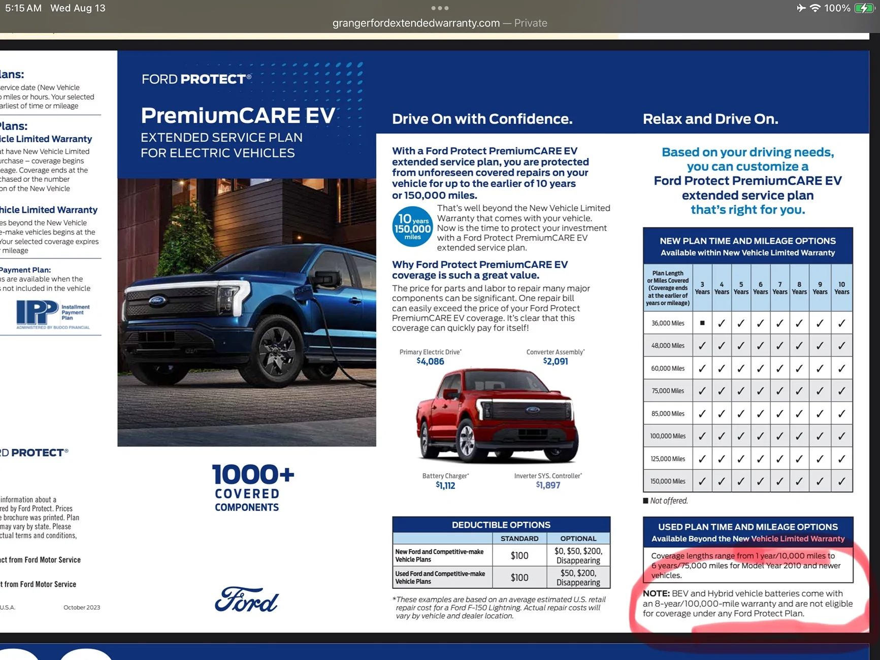 Ford F-150 Lightning NEED HELP WITH DECIDING ON EXTENDED WARRANTY FOR LIGHTNING PRO IMG_0430