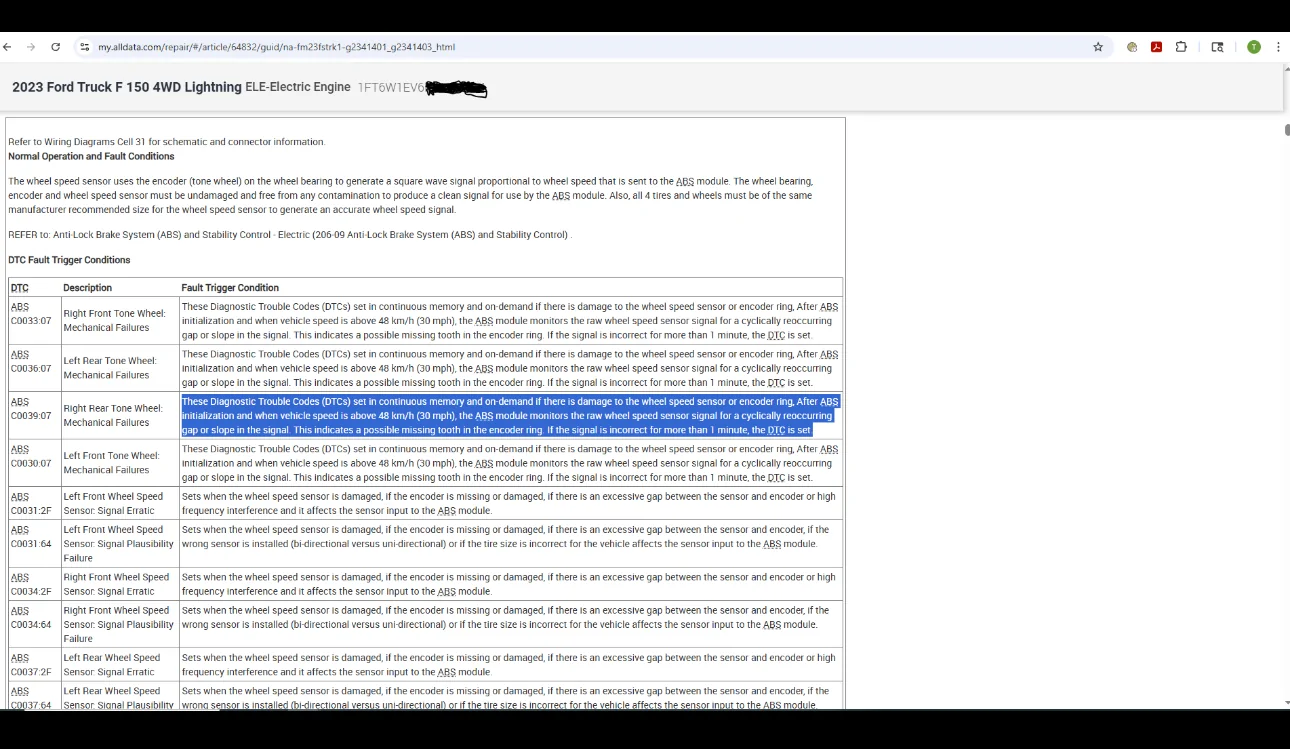 Ford F-150 Lightning ABS Warning – C0039 Code on 2022 F-150 Lightning – Fixed post #17 IMG_4647