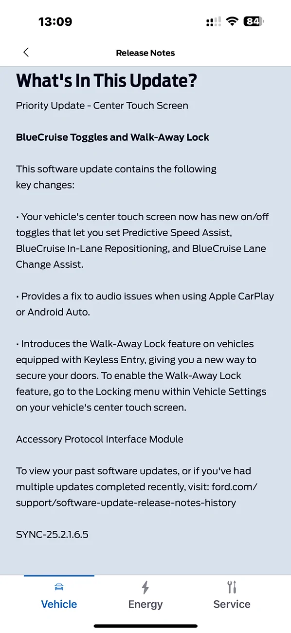 Ford F-150 Lightning PU-Sync-25.2.1.6.5 - Walk Away Lock Toggles UPDATE POST# 95 IMG_9062