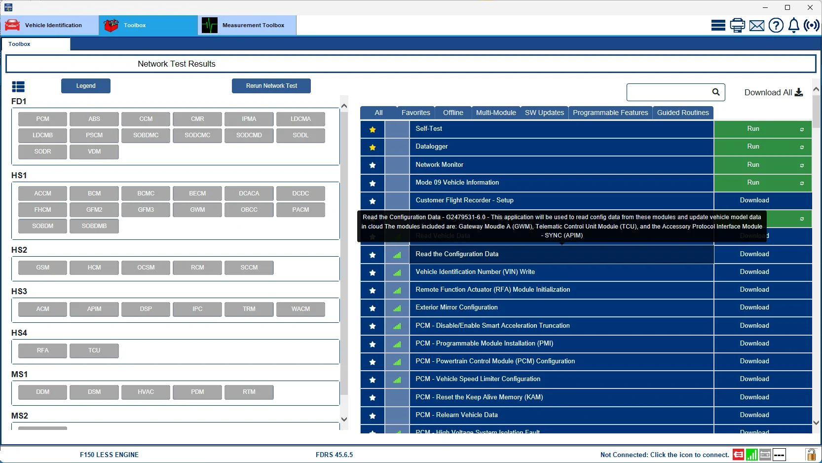 Ford F-150 Lightning Can't update SCCM Read_Config_Data