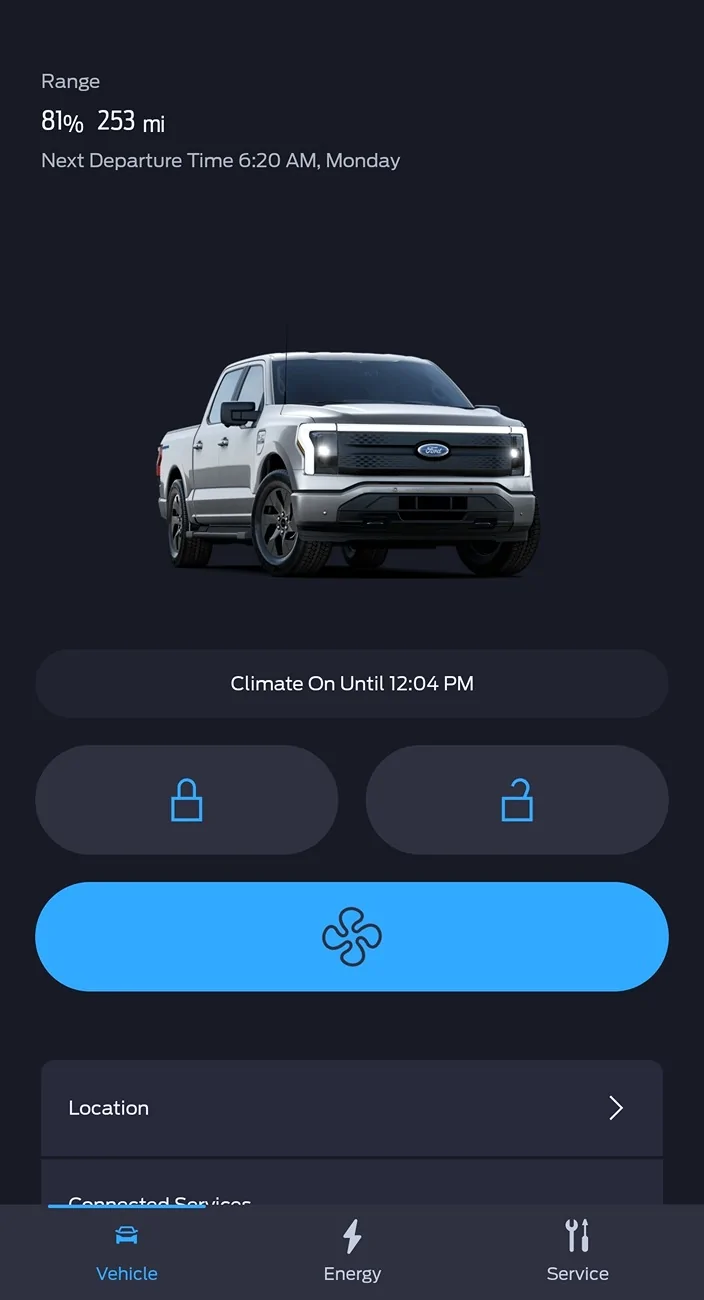 Ford F-150 Lightning Remote Start "Extend" disappeared from FordPass (BETA ANDROID) Screenshot_20250824_115448_FordPass