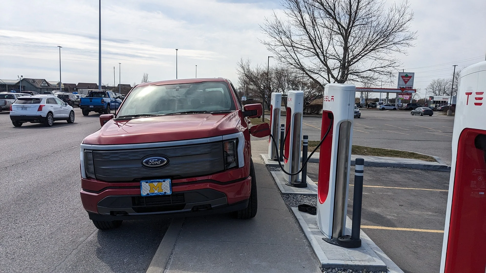 Ford F-150 Lightning Observations from 1st road trip so to speak Tesla sidewalk parking
