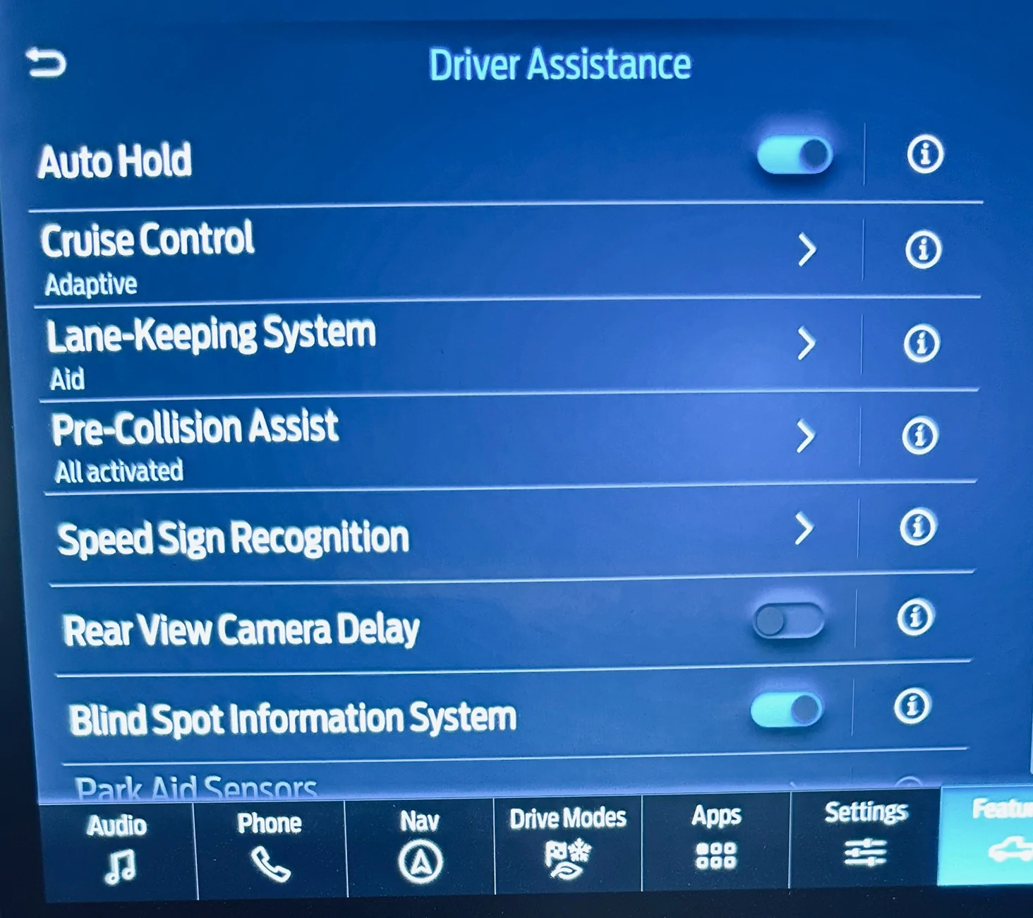 Ford F-150 Lightning Adaptive cruise with nothing else? 1-Driver Assistance FEATURES screen