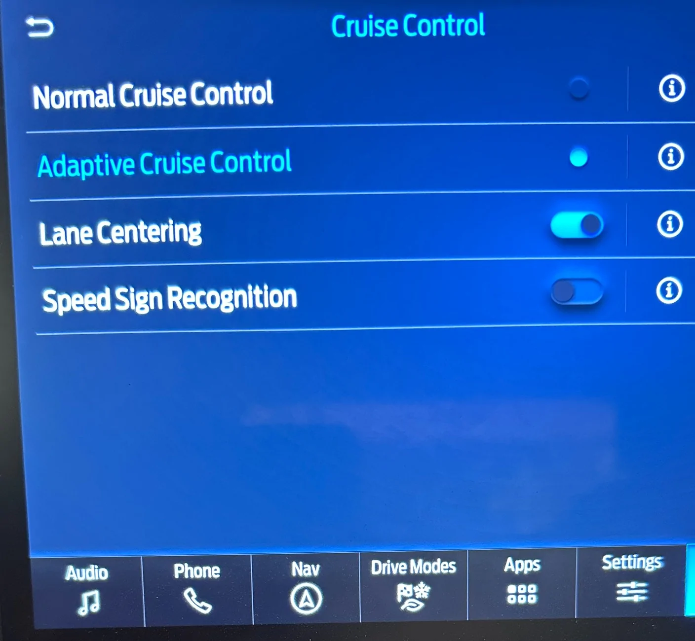 Ford F-150 Lightning Adaptive cruise with nothing else? 4-AdaptiveCRUISE settings screen