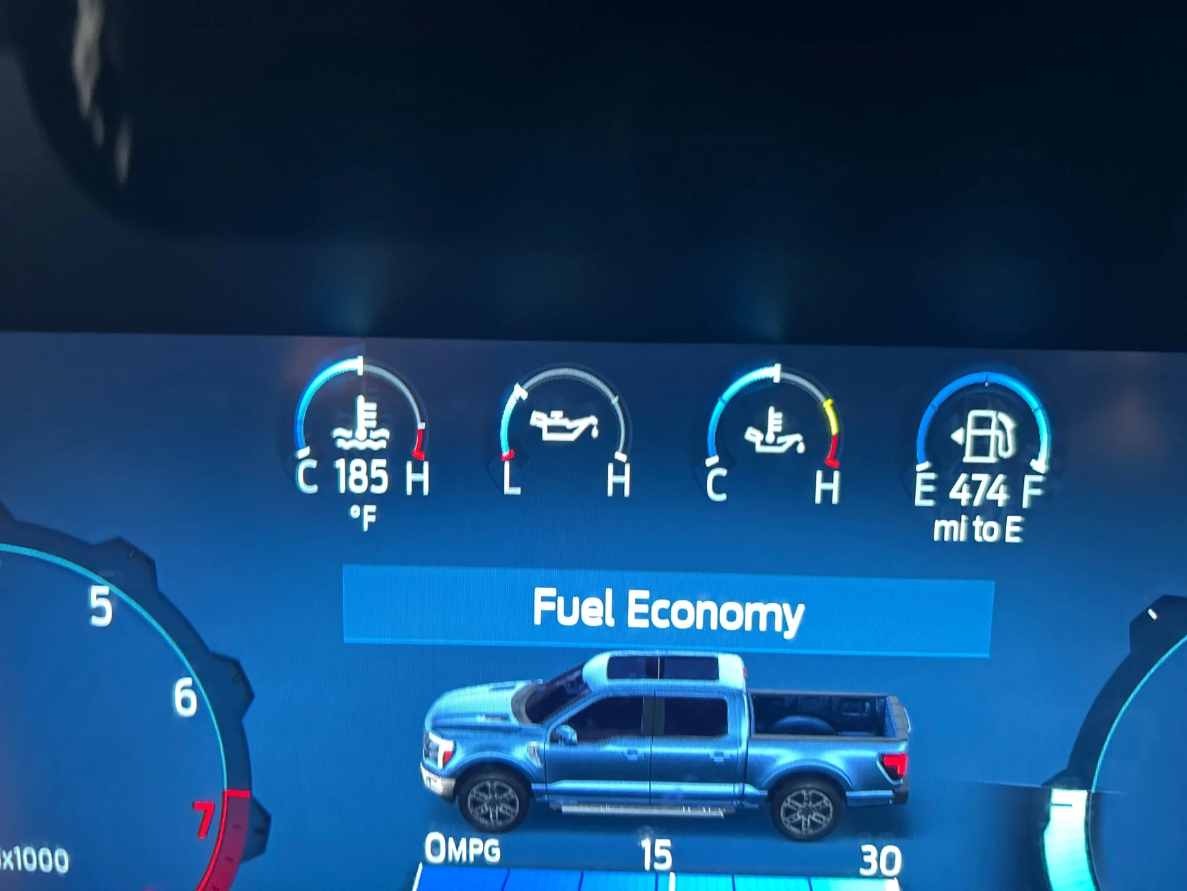 Ford F-150 Lightning 2024 f150 XLT engine and trans temp display imag
