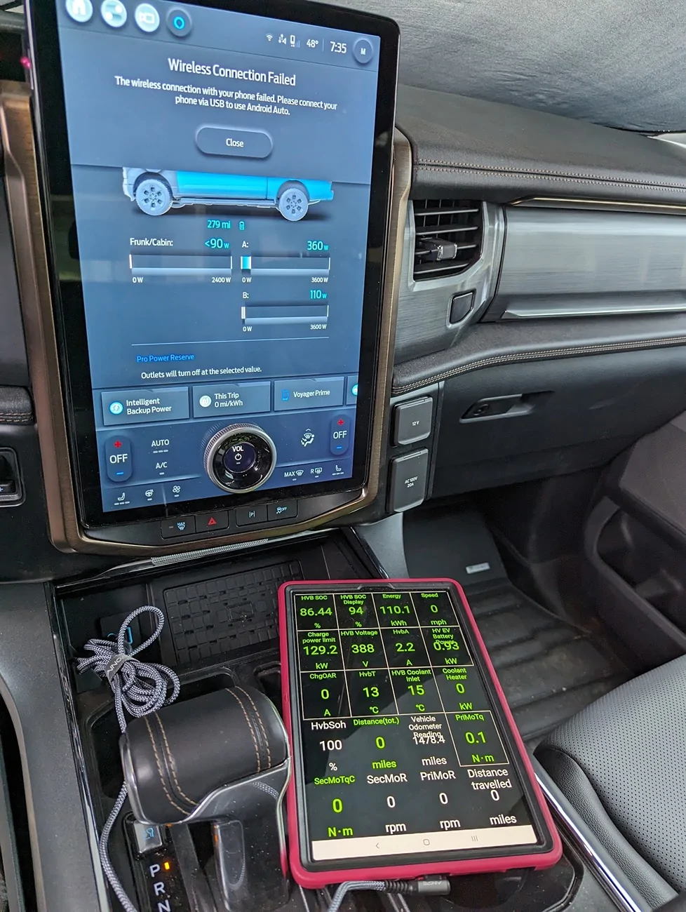 Ford F-150 Lightning How much power does "camping mode" consume? PXL_20240514_143550299