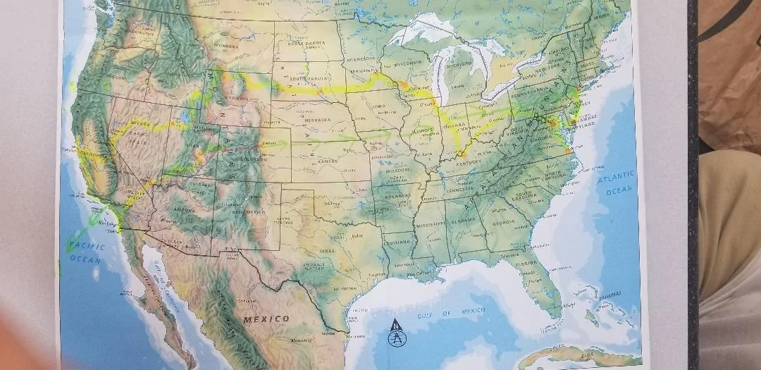 Ford F-150 Lightning 9,000+ trip report - Summer of 2025 EV Great Adventure. Terrain map - G.A. 2025