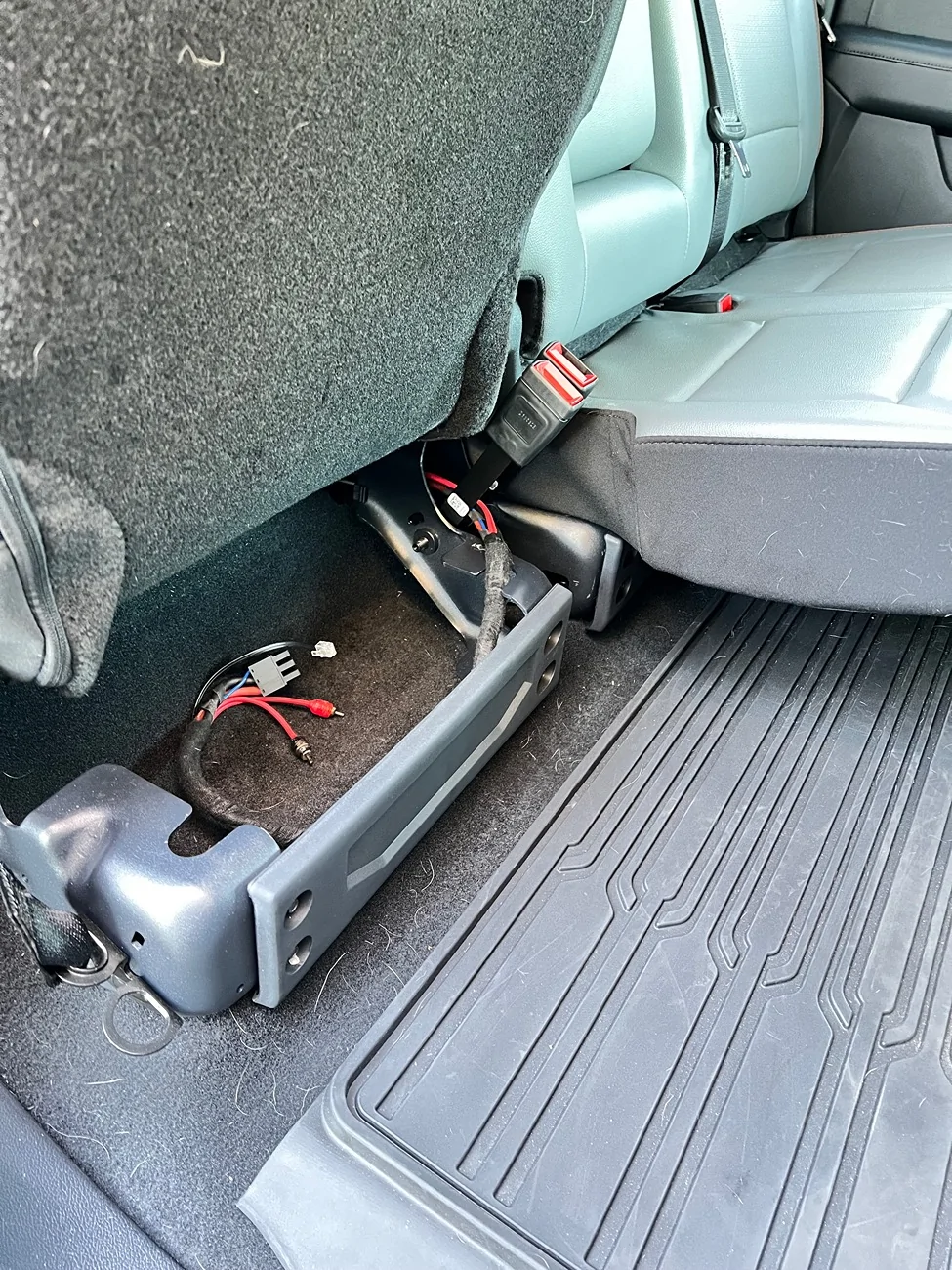 Ford F-150 Lightning Wires behind back seat came loose IMG_8828