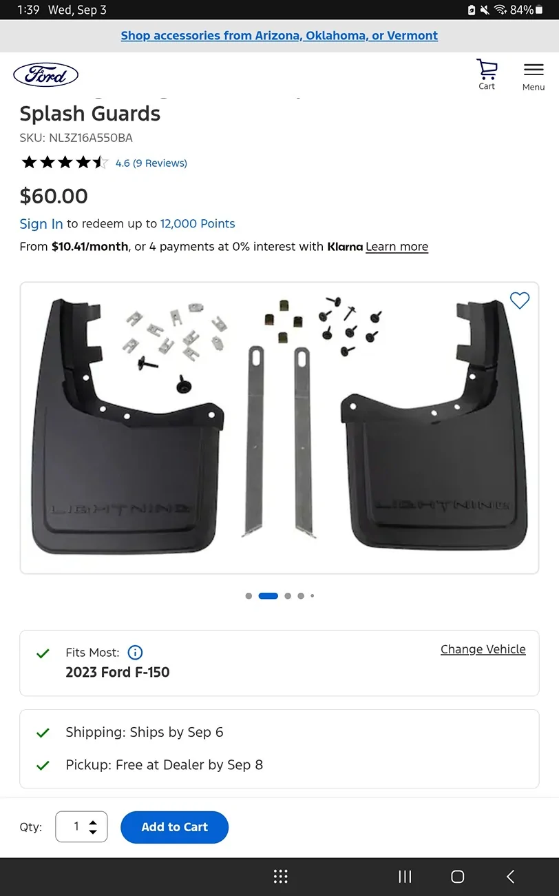 Ford F-150 Lightning Lightning specific splash guards? Screenshot_20250903_133915_Edg