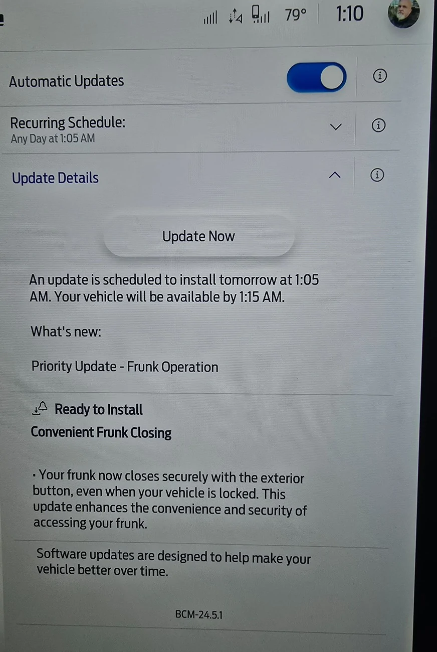 Ford F-150 Lightning Priority Update - BCM-24.5.1 - Convenient Frunk Closing 1000010957