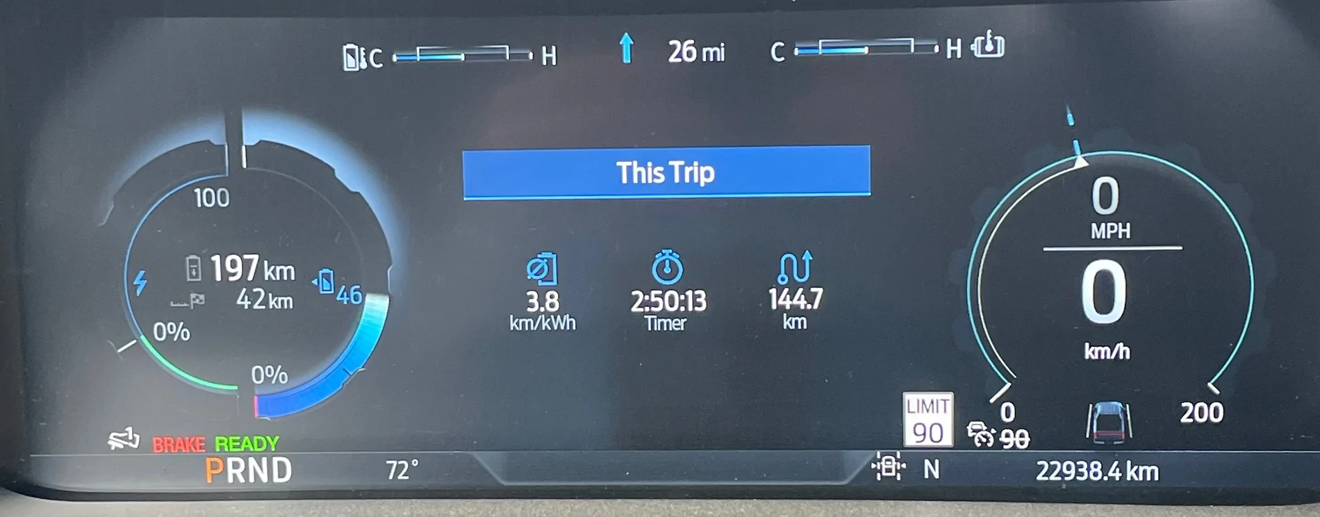 Ford F-150 Lightning Display miles or km IMG_5483