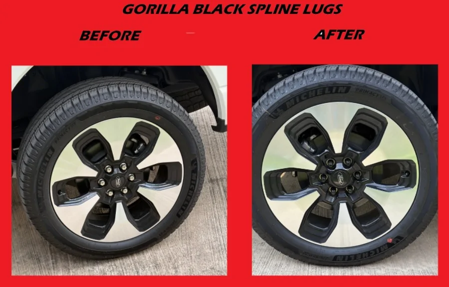 Ford F-150 Lightning Black lug nuts? GORILLA B4 &AFT
