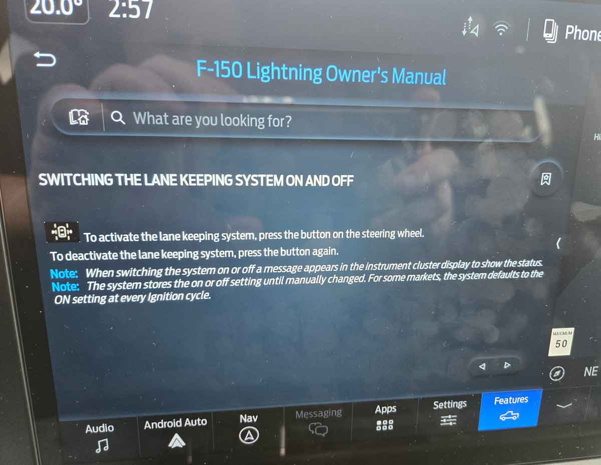 Ford F-150 Lightning Lane Keeping (or Lane Centering) automatically engages with Cruise Control? ford2