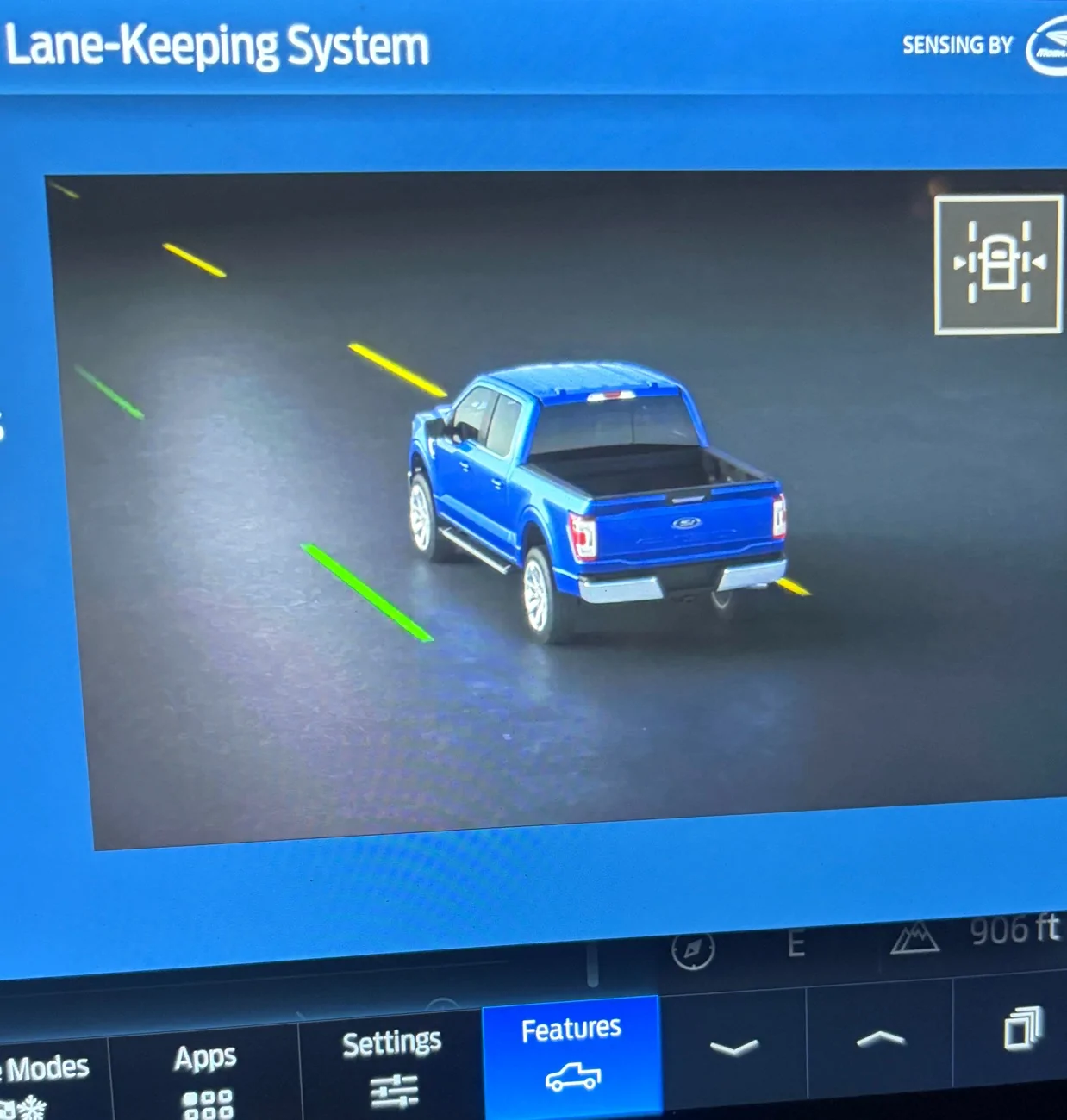 Ford F-150 Lightning Lane Keeping (or Lane Centering) automatically engages with Cruise Control? LCC icon