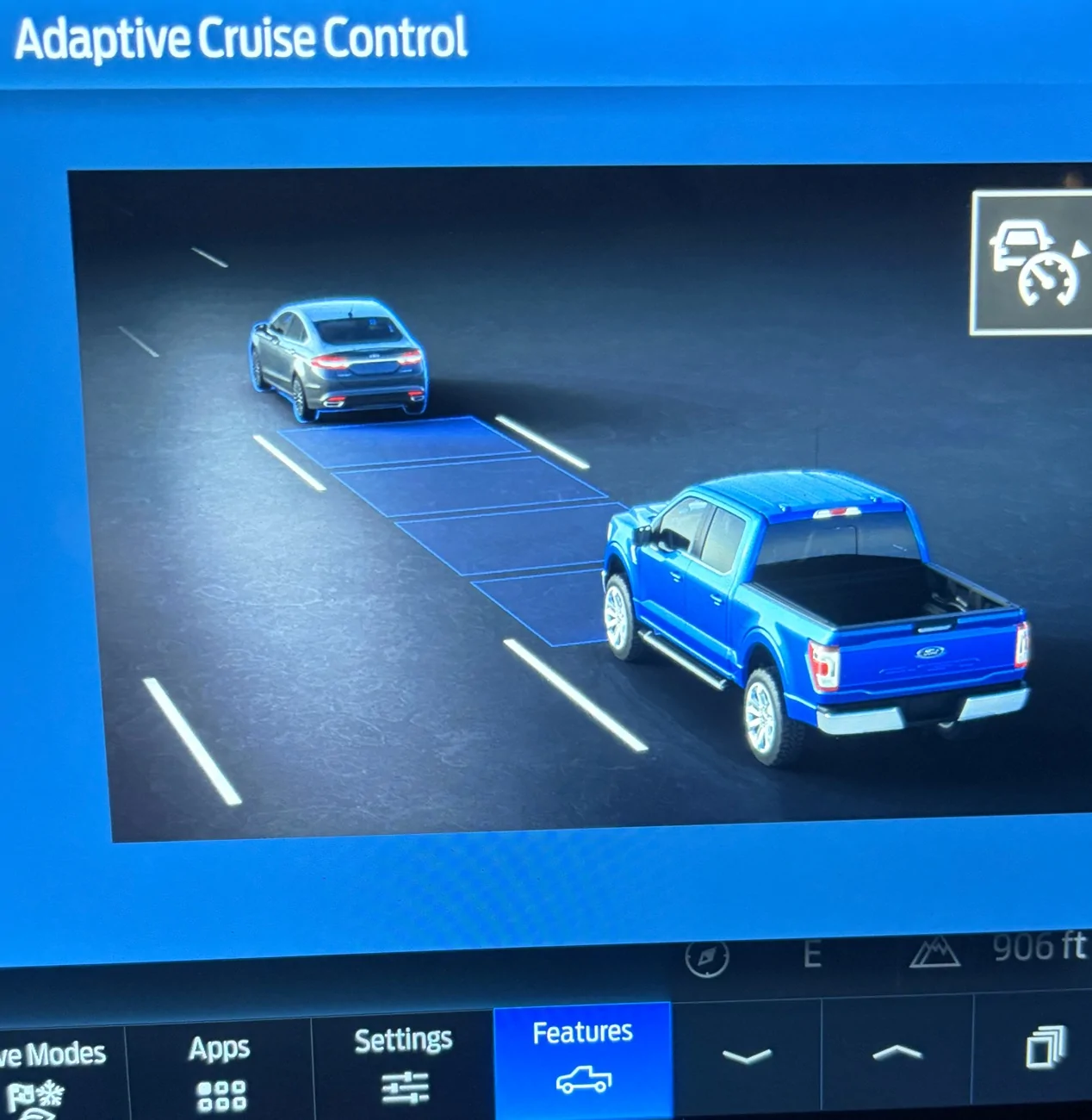 Ford F-150 Lightning Lane Keeping (or Lane Centering) automatically engages with Cruise Control? ACC icon