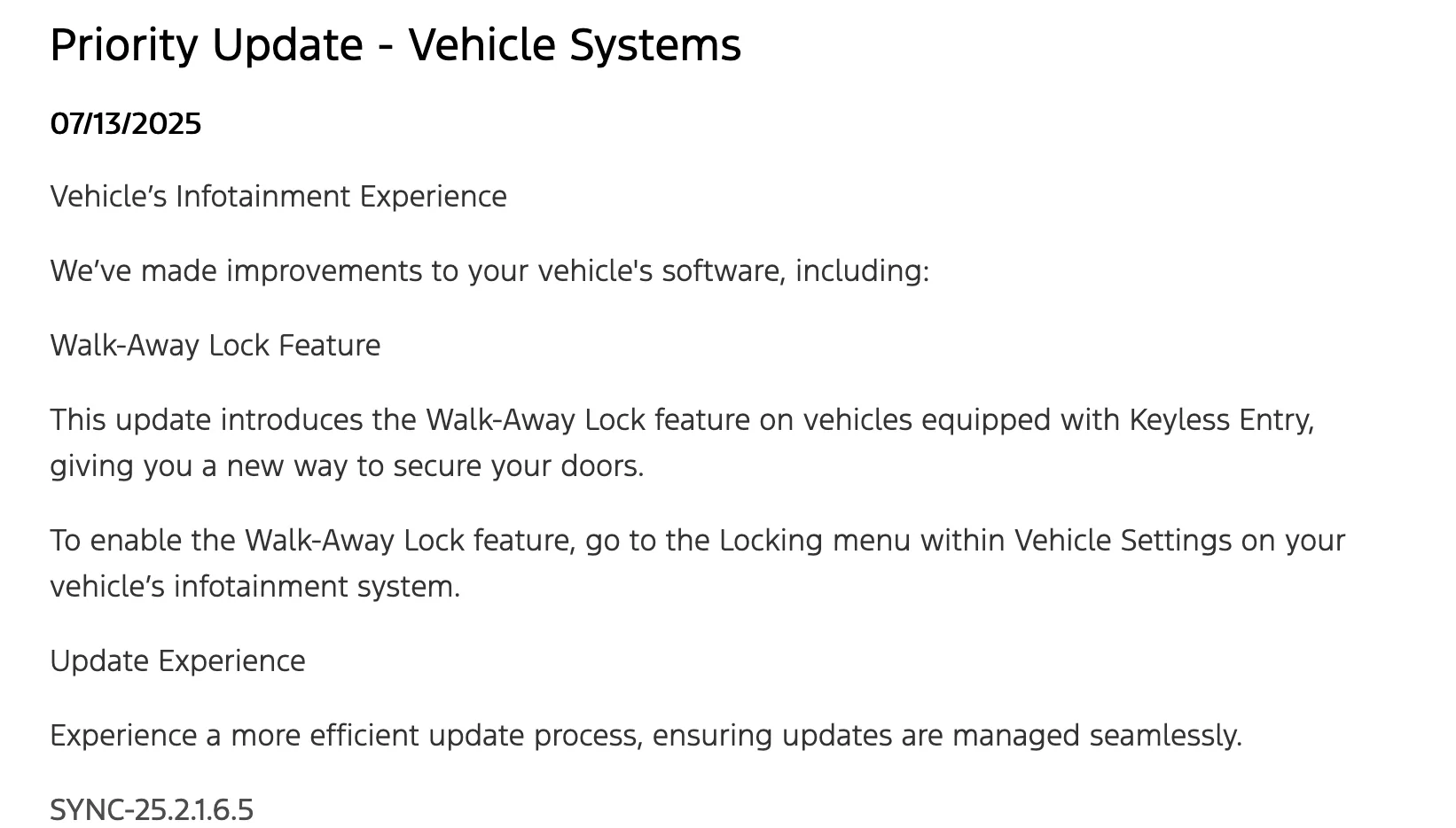 Ford F-150 Lightning Walk Away Lock is Rolling Out to 2022-2023 F-150 Lightning Screenshot 2025-09-24 at 8.58.08 AM