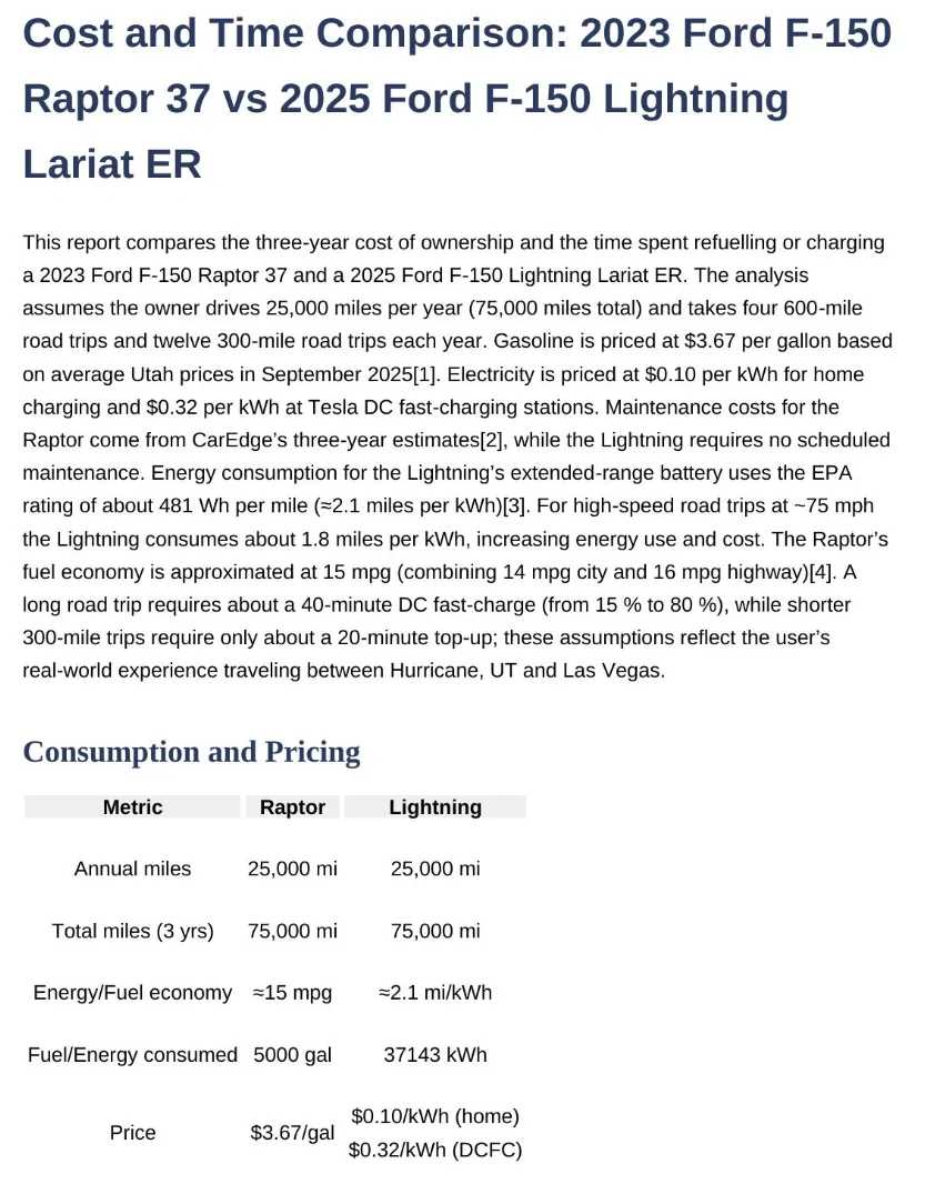 Ford F-150 Lightning Raptor vs Lightning: the numbers Screenshot 2025-09-27 at 8.31.59 AM